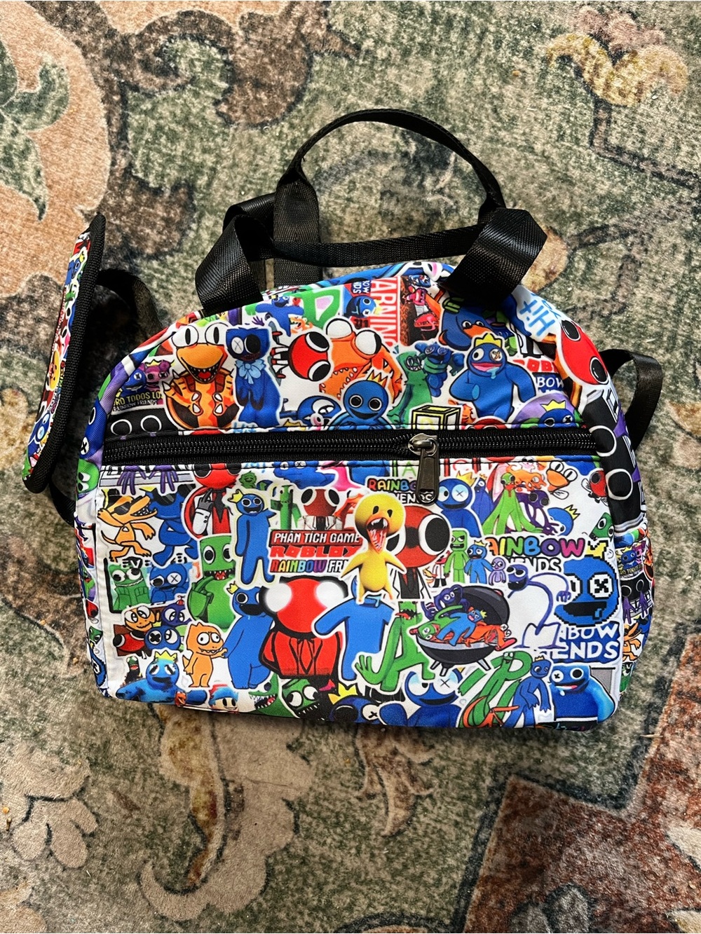 Rainbow Kids Cartoon Graphic Lunch Bag - Blue Multi